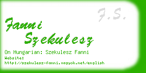 fanni szekulesz business card